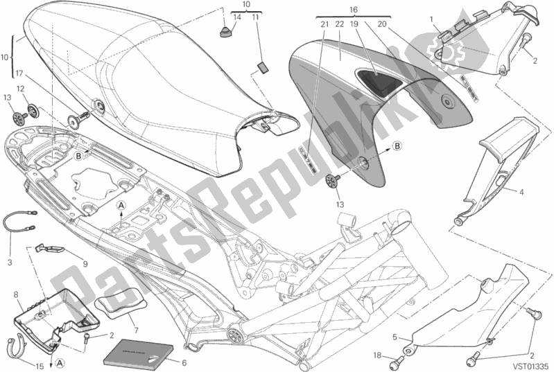 All parts for the 037 - Seat of the Ducati Monster 796 ABS Thailand 2014